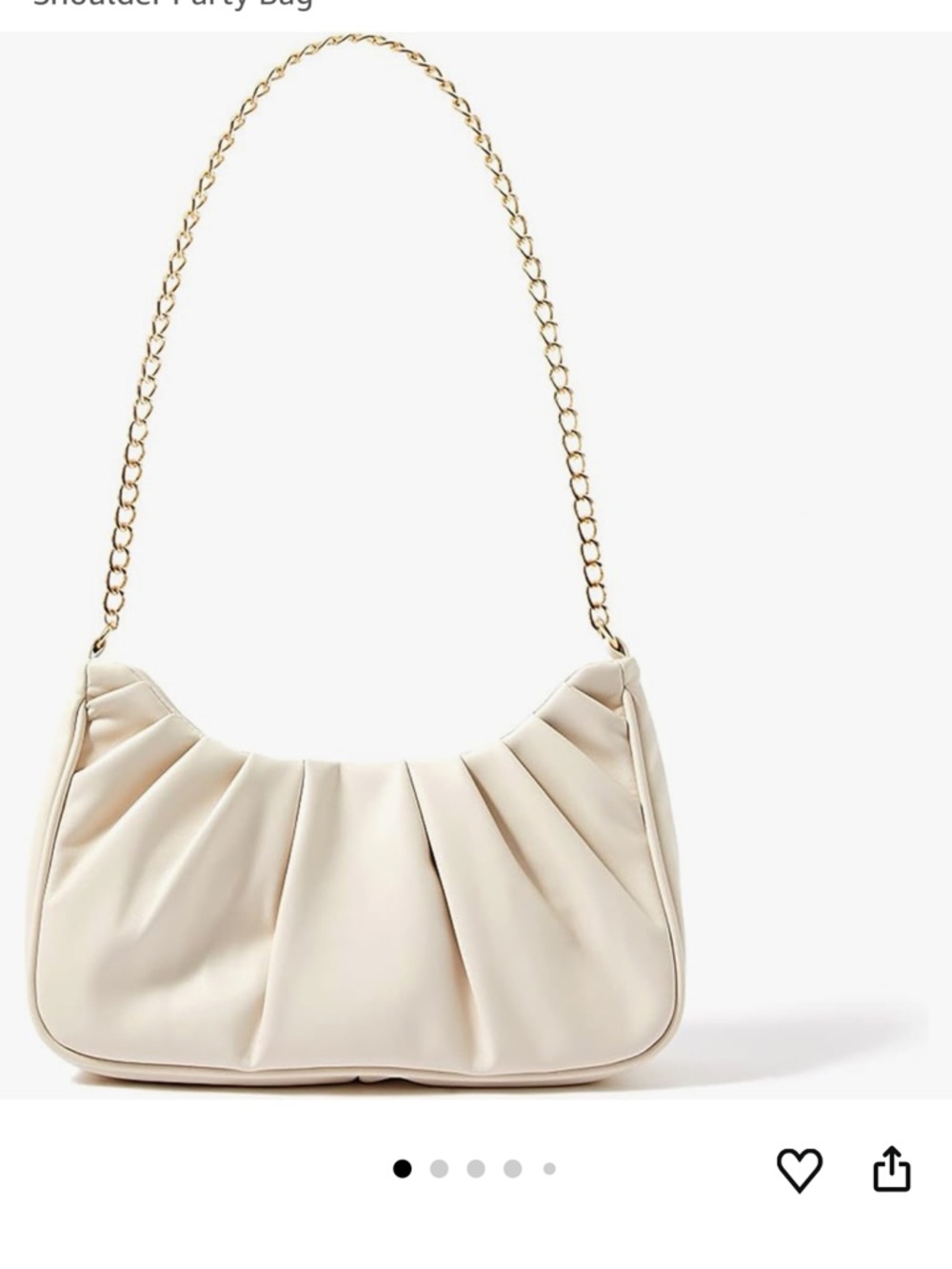 Classic Cream Shoulder Bag with Gold Chain